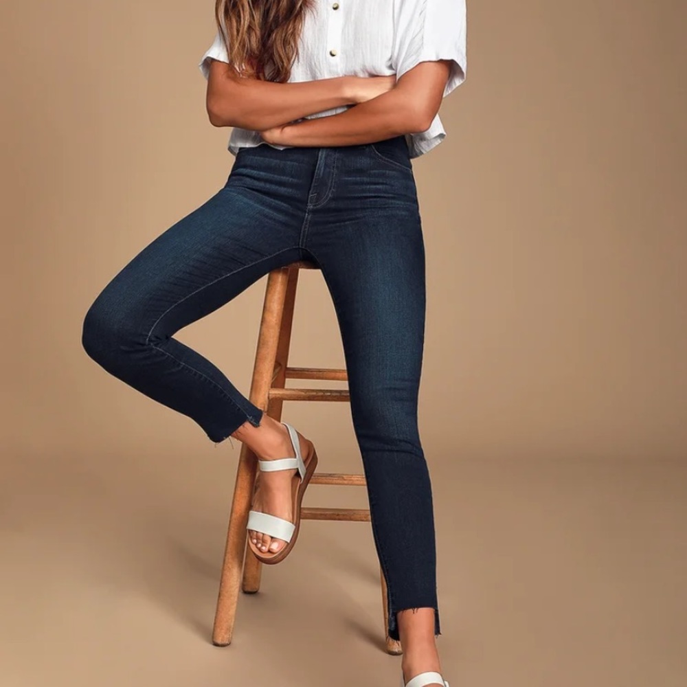 Pistola High Rise Dark Wash Cropped Skinny Jeans